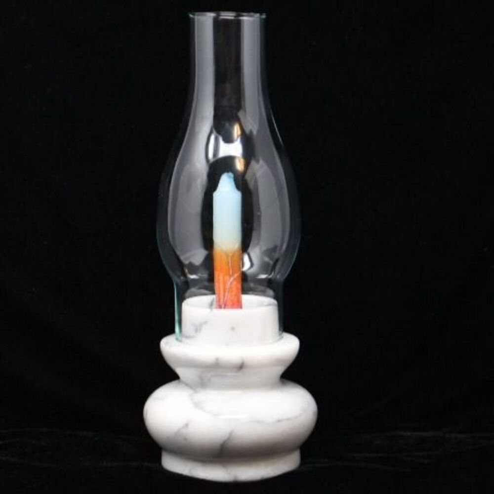 GOODWOOD Dual Marble Candle Holder w/HurricaneLamp Burns Tapers, Votives& Pillar